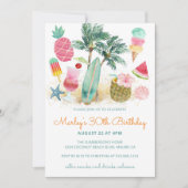 Invitation Tropical Beach Summer Fun Anniversaire (Devant)