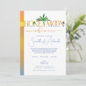 Invitation Tropical Beach Sunset Honeymoon Couples Douche (Debout devant)