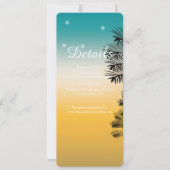 Invitation Tropical Beach Sunset Palm Tree DETAILS Mariage (Devant)