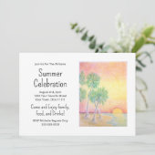 Invitation Tropical Beach Sunset Summer Party (Debout devant)