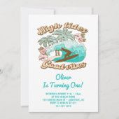 Invitation Tropical Beach Surfboard Boy's 1st Birthday (Devant)
