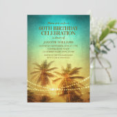 Invitation Tropical Beach Theme 60th Birthday Party Hawaiian (Debout devant)