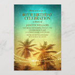 Invitation Tropical Beach Theme 60th Birthday Party Hawaiian<br><div class="desc">Tropical Beach Theme 60th Birthday Party Hawaiian Invitations. Vous y trouverez des palmiers tropicaux et des lampes à cordes. Vous pouvez modifier tous les titres et informations textuels pour organiser votre célébration. Vous pouvez également modifier la couleur du texte. Conçu par superdazzle.com</div>