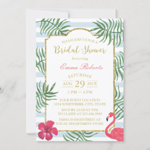 Invitation Tropical Beach Wedding Modern Stripe Fête des mari