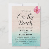 Invitation Tropical Beach with Hibiscus Flower Wedding (Devant)