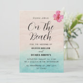 Invitation Tropical Beach with Hibiscus Flower Wedding (Debout devant)