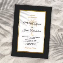 Tropical Black Gold Palm Tree Mariage moderne