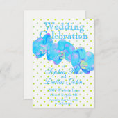 Invitation Tropical Blue Turquoise aquarelle orchidée peintur (Devant / Derrière)