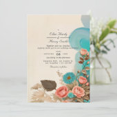 Invitation Tropical Blues & Greens Eco-friendly Beach Wedding (Debout devant)