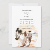 Invitation Tropical Bohemian Sunset Beach Couple Mariage (Devant)