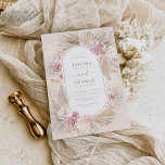 Invitation Tropical Boho Pampas Grass Blush Flower Wedding<br><div class="desc">These pampas grass and botanical blush floral invites are the perfect touch to your a boho-themed wedding. Personalize the invite with your details and if you want to further re-arrange the style and placement of the text,  please press the "Click to customize further" button.</div>