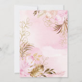 Invitation Tropical Boho Safari bébé fille Blush Gold Douche (Dos)