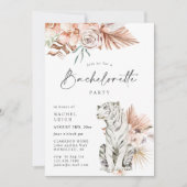 Invitation Tropical Boho Tigers Bachelorette Party (Devant)