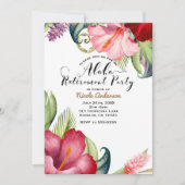 Invitation Tropical Botanical Floral Aloha Retraite (Devant)
