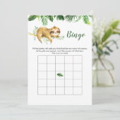 Invitation Tropical Boy Sloth Baby shower Bingo Jeu (Debout devant)
