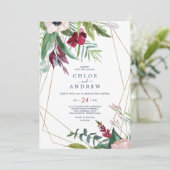 Invitation Tropical Breeze Décontracté Mariage géométrique (Debout devant)