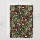 Invitation Tropical Burgundy Red Wine Orchid Floral Wedding (Dos)