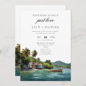Invitation Tropical Caribbean Elopement Wedding Reception (Devant / Derrière)