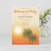 Invitation Tropical Chaud Sunset Palm Trees Retraite (Debout devant)