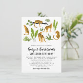 Invitation Tropical Cheetah Jungle fête d'anniversaire (Debout devant)