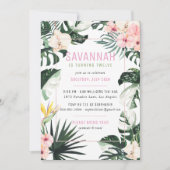 Invitation Tropical Chic | Fête d'anniversaire de Monstera Ex (Devant)