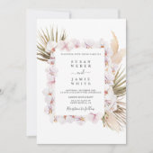 Invitation Tropical chic orchidée rose mariage (Devant)