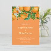 Invitation Tropical Citrus Oranges Botanique Orange Mariage (Debout devant)