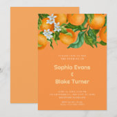 Invitation Tropical Citrus Oranges Botanique Orange Mariage (Devant / Derrière)