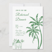 Invitation Tropical Coastal Retro Beach Rehersal Dinner (Devant)