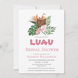 Invitation Tropical Cocktail Floral Luau Fête de Mariage