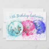 Invitation Tropical Cocktail Parapluies 55e anniversaire Invi (Devant)