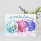 Invitation Tropical Cocktail Parapluies 55e anniversaire Invi (Debout devant)