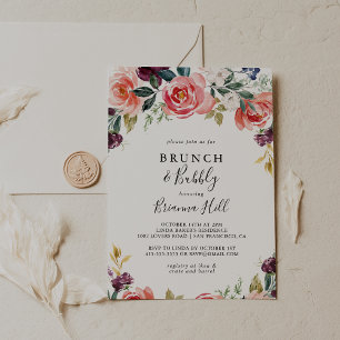 Invitation Tropical Colorful Brunch et Bubbly Fête des mariée