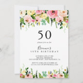 Invitation Tropical Colorful Fall Floral 50e fête d'anniversa (Devant)