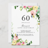 Invitation Tropical Colorful Fall Floral 60e fête d'anniversa (Devant)