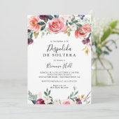 Invitation Tropical Colorful Fête des mariées d'été espagnol (Debout devant)