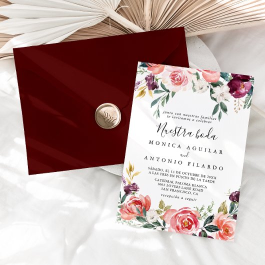 Invitation Tropical Colorful Summer Nuestra Boda Mariage