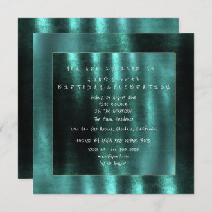 Invitation Tropical Deep Emerald Green Velvet Party