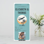 Invitation Tropical Destination Beach Mariage photo moderne (Debout devant)