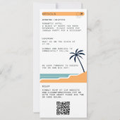 Invitation Tropical Destination Beach Mariage photo moderne (Dos)