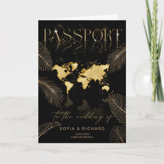 Invitation Tropical Destination Wedding  Passport QR Code (Devant)