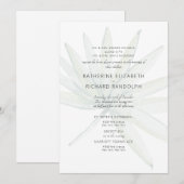 Invitation Tropical Deux Lieux Blanc Deux Parents Mariage (Devant / Derrière)