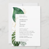 Invitation Tropical Elegant Plante Trending Mariage (Devant)