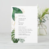 Invitation Tropical Elegant Plante Trending Mariage (Debout devant)