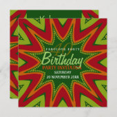 Invitation Tropical Energy Burst Fabuleux 40 Anniversaire Fêt (Devant / Derrière)