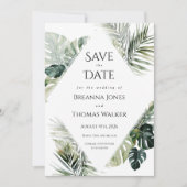 Invitation Tropical Enregistrer la date - Mariage de destinat (Devant)