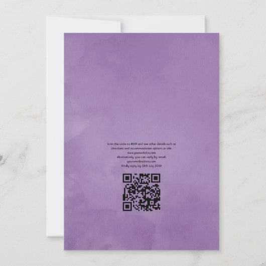 Invitation Tropical Eucalyptus Succulents QR Code Mariage (Dos)