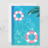 Invitation Tropical Fête au bord de la piscine  (Dos)