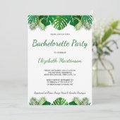 Invitation Tropical Feuille Beach Foliage Bachelorette Party (Debout devant)