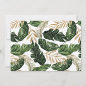 Invitation Tropical Feuille Gold Foil Frame Photo Christening (Dos)